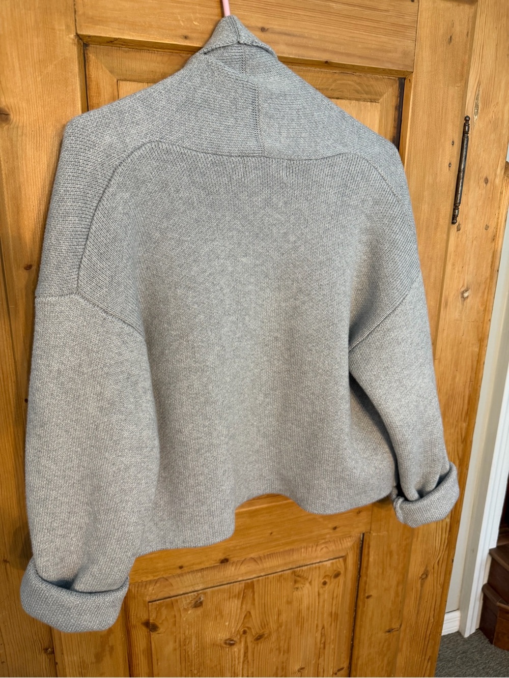 Anthropologie Cozy Gray Open-Front Women’s Yoga Cardigan One Size - Picture 2 of 9